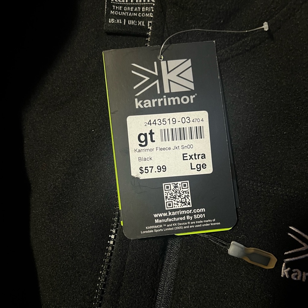 Men’s Black Karrimor Fleece Jacket - Brand New with Tags - Picture 3 of 5